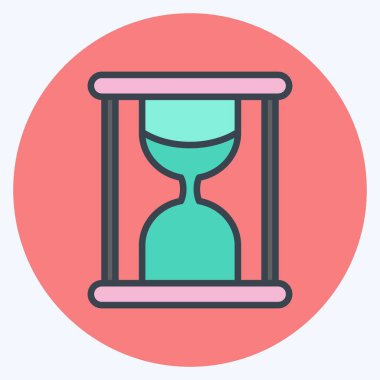 Icon Sandglass. suitable for education symbol. color mate style. simple design editable. design template vector. simple illustration