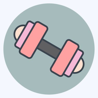 Icon Barbell. suitable for education symbol. color mate style. simple design editable. design template vector. simple illustration