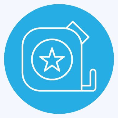 Icon Tape Measure. suitable for education symbol. blue eyes style. simple design editable. design template vector. simple illustration