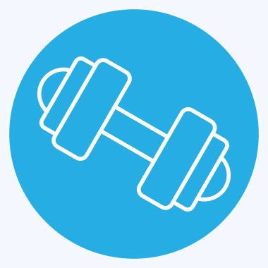 Icon Barbell. suitable for education symbol. blue eyes style. simple design editable. design template vector. simple illustration