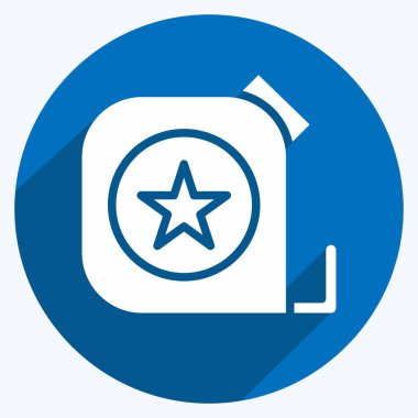 Icon Tape Measure. suitable for education symbol. long shadow style. simple design editable. design template vector. simple illustration