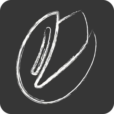 Icon Pistachio. Fındık sembolü için uygun. Tebeşir stili. Basit dizayn edilebilir. dizayn şablonu