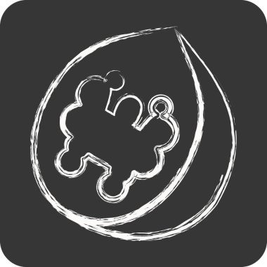 Simge Cevizi. Fındık sembolü için uygun. Tebeşir stili. Basit dizayn edilebilir. dizayn şablonu