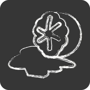 Icon Nutmeg. Fındık sembolü için uygun. Tebeşir stili. Basit dizayn edilebilir. dizayn şablonu