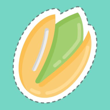 Sticker line cut Pistachio. suitable for Nuts symbol. simple design editable. design template vector. simple illustration