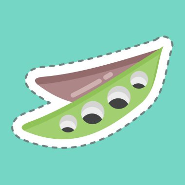 Sticker line cut Peas. suitable for Nuts symbol. simple design editable. design template vector. simple illustration