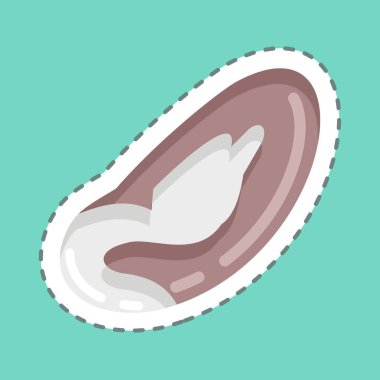 Sticker line cut Brazil Nut. suitable for Nuts symbol. simple design editable. design template vector. simple illustration