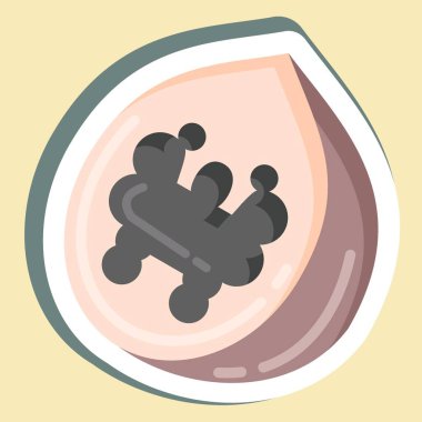 Sticker Walnut. suitable for Nuts symbol. simple design editable. design template vector. simple illustration