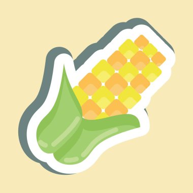 Sticker Corn. suitable for Nuts symbol. simple design editable. design template vector. simple illustration