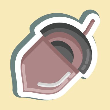Sticker Acorn. suitable for Nuts symbol. simple design editable. design template vector. simple illustration