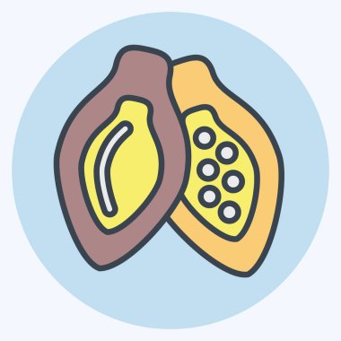 Icon Cacao Pod. suitable for Nuts symbol. color mate style. simple design editable. design template vector. simple illustration