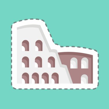 Sticker line cut Colosseum. suitable for education symbol. simple design editable. design template vector. simple illustration