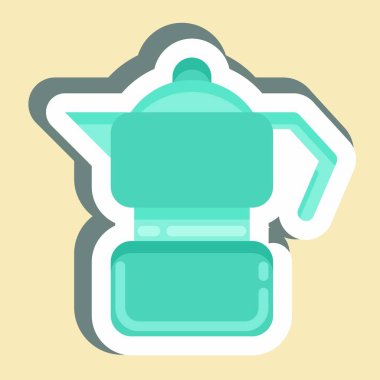 Sticker Moka Pot. suitable for education symbol. simple design editable. design template vector. simple illustration