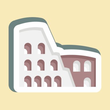 Sticker Colosseum. suitable for education symbol. simple design editable. design template vector. simple illustration