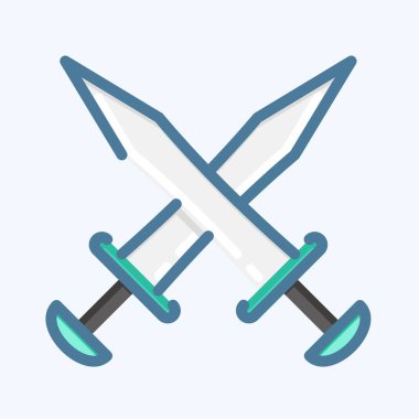 Icon Swords. suitable for education symbol. doodle style. simple design editable. design template vector. simple illustration