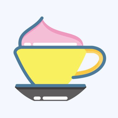 Icon Cappucino. suitable for education symbol. doodle style. simple design editable. design template vector. simple illustration