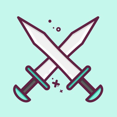 Icon Swords. suitable for education symbol. MBE style. simple design editable. design template vector. simple illustration