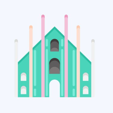 Icon Milan. suitable for education symbol. flat style. simple design editable. design template vector. simple illustration