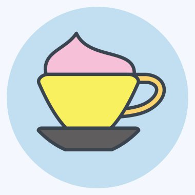 Icon Cappucino. suitable for education symbol. color mate style. simple design editable. design template vector. simple illustration