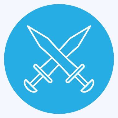 Icon Swords. suitable for education symbol. blue eyes style. simple design editable. design template vector. simple illustration