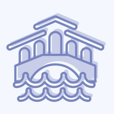 Icon Venice. suitable for education symbol. two tone style. simple design editable. design template vector. simple illustration