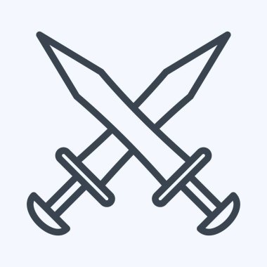 Icon Swords. suitable for education symbol. line style. simple design editable. design template vector. simple illustration