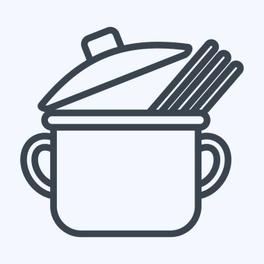 Icon Spaghetti. suitable for education symbol. line style. simple design editable. design template vector. simple illustration