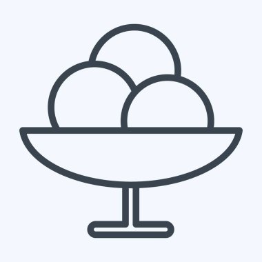 Icon Gelato Bowl. suitable for education symbol. line style. simple design editable. design template vector. simple illustration