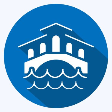 Icon Venice. suitable for education symbol. long shadow style. simple design editable. design template vector. simple illustration