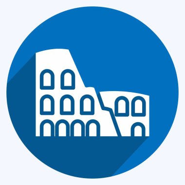 Icon Colosseum. suitable for education symbol. long shadow style. simple design editable. design template vector. simple illustration