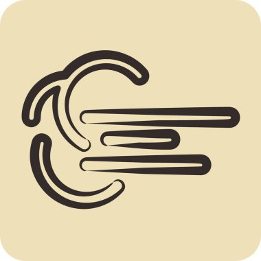 İkon Rüzgarı Direnci. Spor giyim sembolü için uygun. El çizimi tarzı. Basit dizayn edilebilir. tasarım şablonu. Basit resimleme