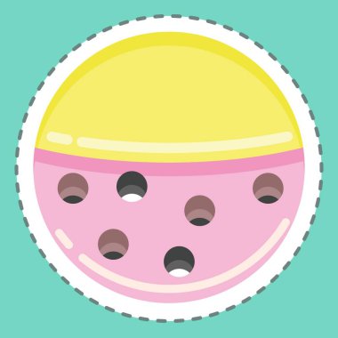 Sticker line cut Anti Pill. suitable for sportswear symbol. simple design editable. design template vector. simple illustration