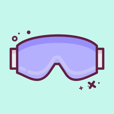 Icon Goggle Glass Pocket. suitable for sportswear symbol. MBE style. simple design editable. design template vector. simple illustration