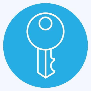 Icon Key Pocket. suitable for sportswear symbol. blue eyes style. simple design editable. design template vector. simple illustration