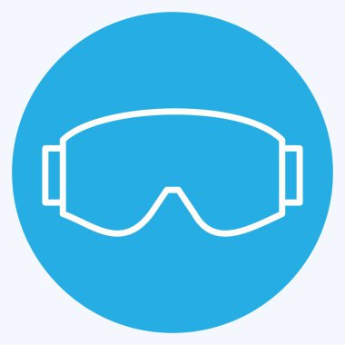 Icon Goggle Glass Pocket. suitable for sportswear symbol. blue eyes style. simple design editable. design template vector. simple illustration