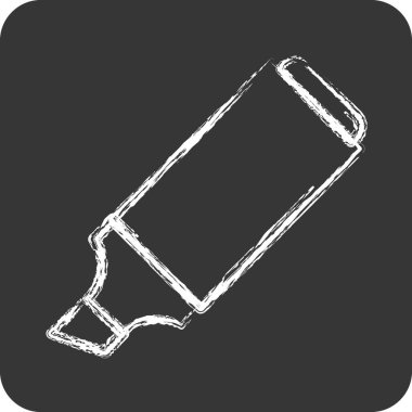 Simge İşaretleyici. Resim Sanatı Araçları sembolü için uygun. Tebeşir stili. Basit dizayn edilebilir. tasarım şablonu. Basit resimleme