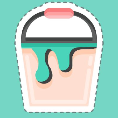 Sticker Paint Bucket. suitable for Paint Art Tools symbol. simple design editable. design template vector. simple illustration