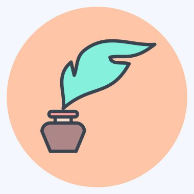 Icon Inkwell. suitable for Paint Art Tools symbol. color mate style. simple design editable. design template vector. simple illustration