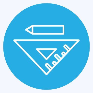 Icon Pencil and Ruler. suitable for Paint Art Tools symbol. blue eyes style. simple design editable. design template vector. simple illustration