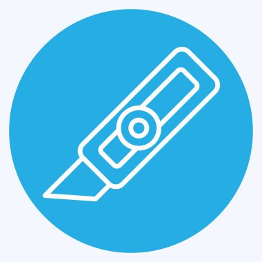 Icon Cutter Knife. suitable for Paint Art Tools symbol. blue eyes style. simple design editable. design template vector. simple illustration