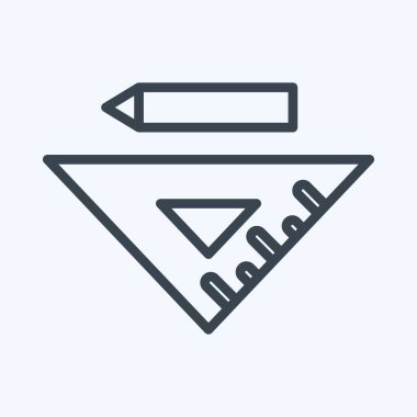 Icon Pencil and Ruler. suitable for Paint Art Tools symbol. line style. simple design editable. design template vector. simple illustration