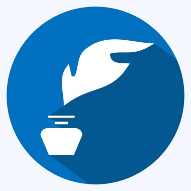 Icon Inkwell. suitable for Paint Art Tools symbol. long shadow style. simple design editable. design template vector. simple illustration