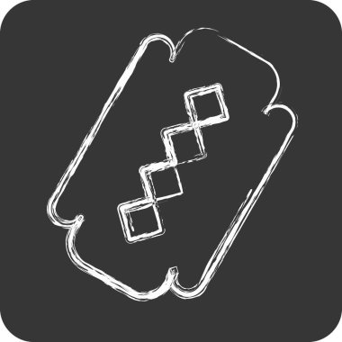 Simge Ustura Bıçağı. Berber dükkanı sembolü için uygun. Tebeşir stili. Basit dizayn edilebilir. tasarım şablonu. Basit resimleme