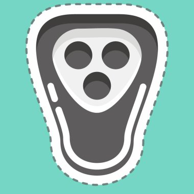 Sticker line cut Electric Shaver. suitable for Barbershop symbol. simple design editable. design template vector. simple illustration