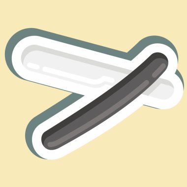 Sticker Straight Razor. suitable for Barbershop symbol. simple design editable. design template vector. simple illustration