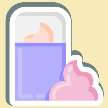 Sticker Shaving Cream. suitable for Barbershop symbol. simple design editable. design template vector. simple illustration