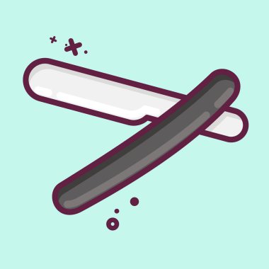 Icon Straight Razor. suitable for Barbershop symbol. MBE style. simple design editable. design template vector. simple illustration