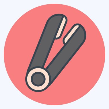 Icon Styling Iron. suitable for Barbershop symbol. color mate style. simple design editable. design template vector. simple illustration