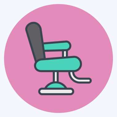 Icon Barber Chair. suitable for Barbershop symbol. color mate style. simple design editable. design template vector. simple illustration