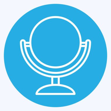 Icon Mirror. suitable for Barbershop symbol. blue eyes style. simple design editable. design template vector. simple illustration
